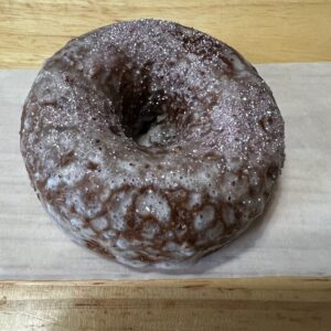 Buttermilk Brownie Donut with cinnamon sugar glaze